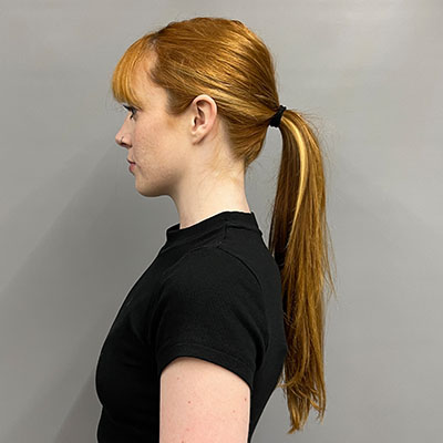 ponytail view of woman